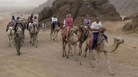 Un grupo de turistas en Egipto.