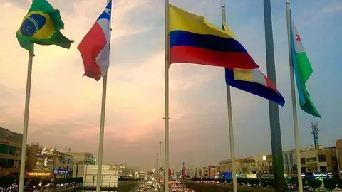 La bandera de Colombia en las calles de Riad. (Gustavo Pérez Figueroa).