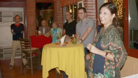 Marta Román, durante su intervención en Encuentro de Españoles en Dubai. (Francisco Rubert)