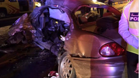 Estado en el que quedó el automóvil siniestrado.