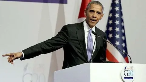 Obama durante su intervención en la reunión del G-20 en Turquía.
