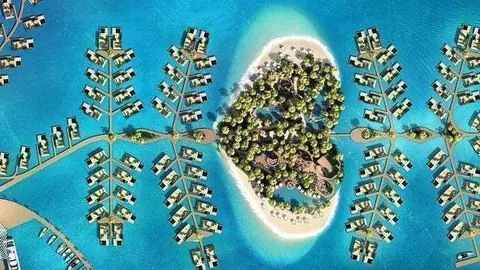 La isla con forma de corazón se encuentra en las Islas del Mundo en Dubai.