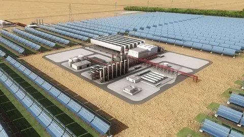 Imagen de una planta solar de Abengoa.