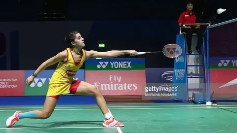 Carolina Marín en un encuentro celebrado en Dubai.