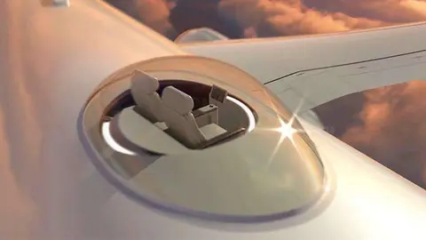 Un dibujo de la cúpula del avión.