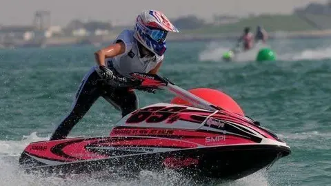 Una imagen de Sandra Fernández durante la prueba celebrada en Doha.