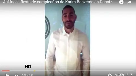 Imagen del vídeo del cumpleamos de Benzema en Dubai.