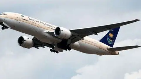 Un avión de la aerolínea nacional de Arabia Saudita.