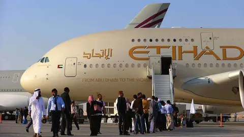 Un A380 de Etihad Airways.