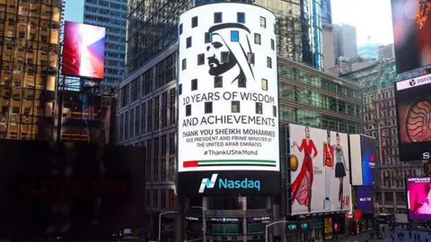 Una imagen del jeque Mohammed en Nueva York.