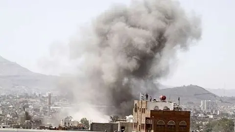 Bombardeos aéreos en Yemen.