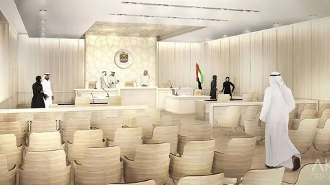Recreación de la Corte Federal Suprema de Emiratos Árabes Unidos.