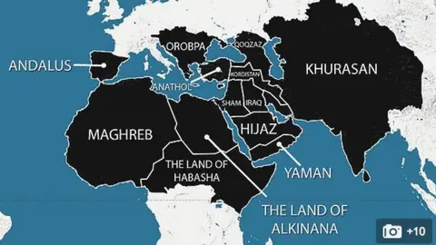 Mapa de Estado Islámico.