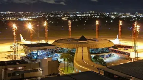 Perspectiva del Aeropuerto Internacional de Brasilia.