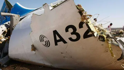 Avión de MetroJet que se estrelló sobre el Sinaí.