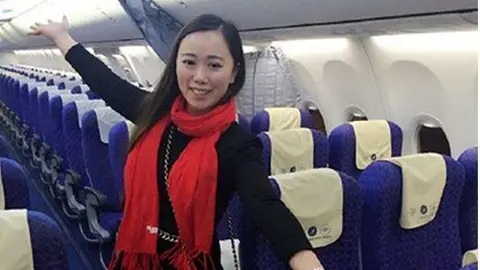 La mujer china tuvo el avión para ella sola.