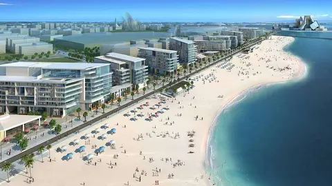 Una maqueta de la isla de Saadiyat en Abu Dhabi.