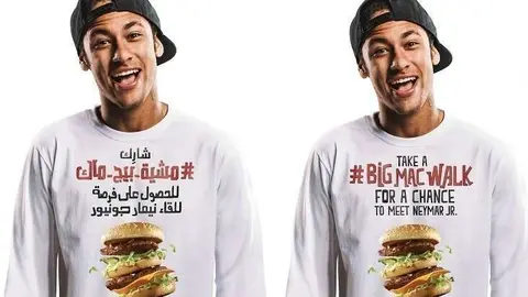 Los carteles de Neymar fueron retirados de la Ciudad Santa de La Meca.