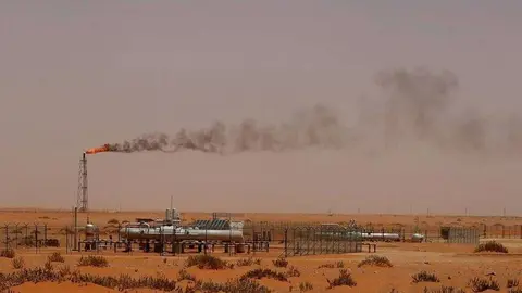 La zona rica en petróleo de Khouris a 160 kms al este de la capital saudí, Riad.