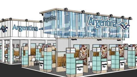 Recreación del pabellón nacional con el que Argentina contará en Gulfood 2016.