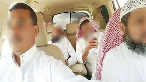 El último selfie de los cuatro profesores saudíes.