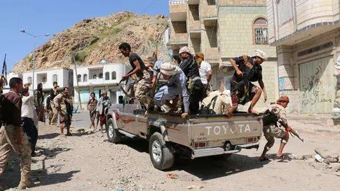 Rebeldes hutíes en Yemen.