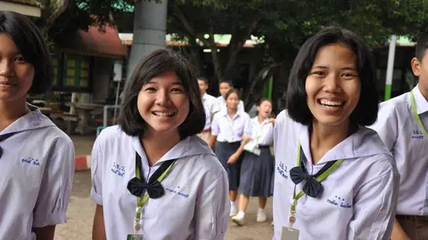 Estudiantes tailandesas.