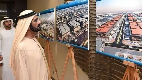 El jeque Mohammed durante la presentación de Dubai Wholesale City.