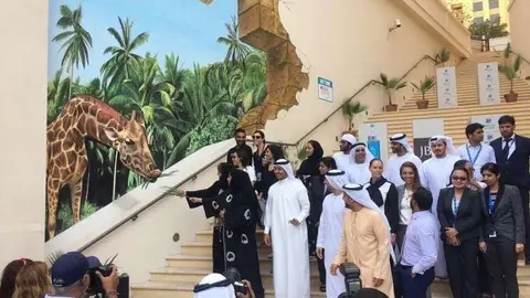 El mural de los artistas mexicanos en Jumeirah Beach Residence.