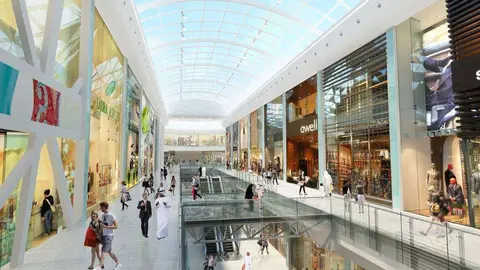 Perspectiva del interior del nuevo centro comercial de Doha.