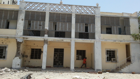 Imagen de la residencia de ancianos en Adén después del ataque terrorista.