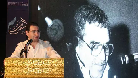 El embajador de Colombia, Faihan Al-Fayez, durante su intervención. (EL CORREO)