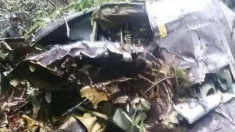 El avión accidentado en Ecuador