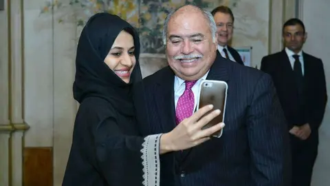 Despedida en Abu Dhabi del embajador mexicano Francisco Alonso. (Manaf K. Abbas)