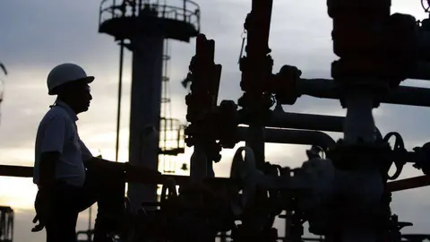 Una plataforma petrolífera.