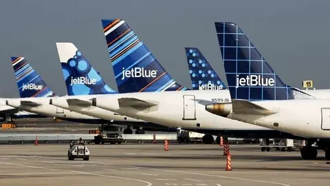Un avión de la compañía JetBlue.