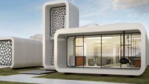 Recreación virtual de la oficina 3D del Museo del Futuro de Dubai.