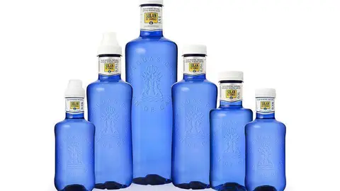 Gama de botellas de Solán de Cabras, todo un simbolo.