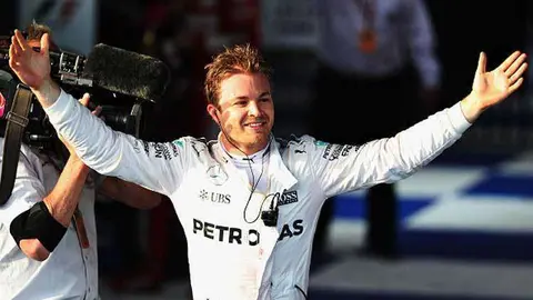 Nico Rosberg, tras proclamarse vencedor del Gran Premio de Bahréin. 