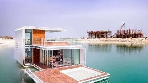 La primera villa flotante en la Islas del Mundo de Dubai.