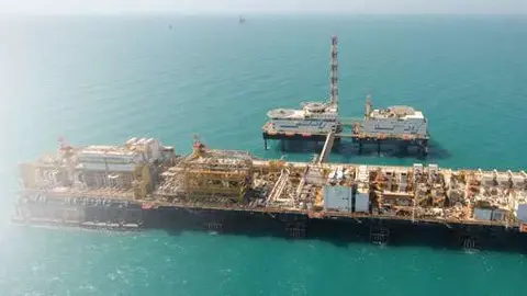 Una de las plataformas petroleras de Abu Dhabi.