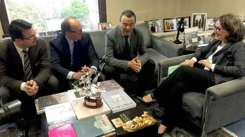 De izquierda a derecha, Amaro Huelva, José Juan Díaz Trillo, Ignacio Caraballo y Rebeca Grynspan.