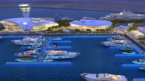 Perspectiva de Yas Marina en Abu Dhabi.