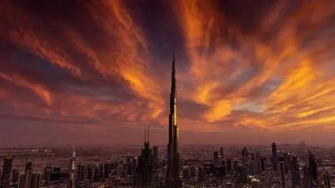 Perspectiva del centro de Dubai.