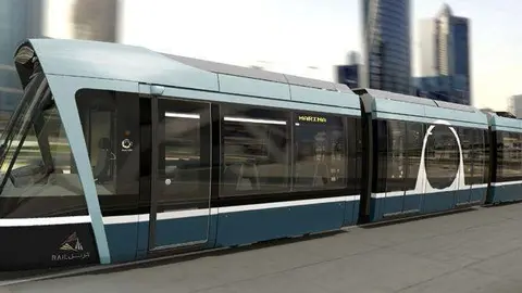 Imagen del tranvía de Qatar que se fabricará en Barcelona.