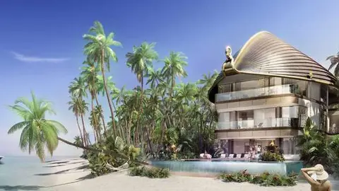 Maqueta de la villa Bentley en la Isla de Suecia en Dubai.