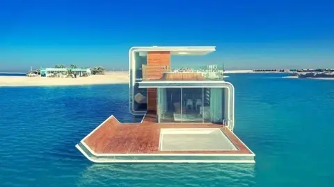 Una imagen de la villa denominada "caballito de mar flotante".