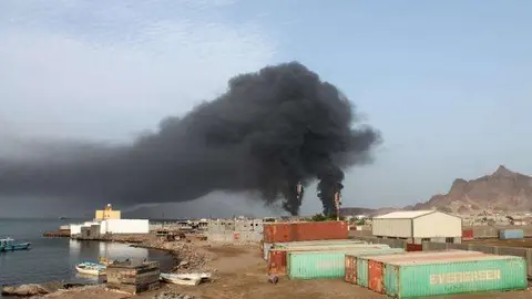 Misiles sobre Yemen durante la guerra.