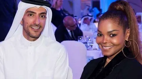 La cantante Janet Jackson y su esposo qatarí Wissam Al Mana.