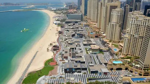 Imagen aérea de Jumeirah Beach Residence.